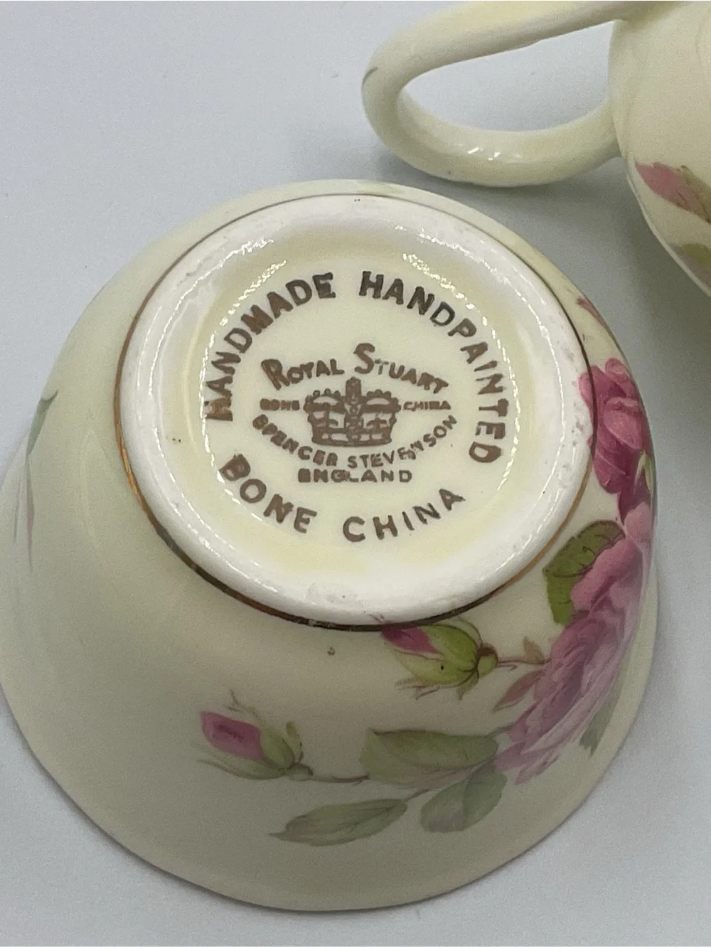 Vintage Royal Stewart Stevenson England Bone China Creamer & Sugar Set Roses